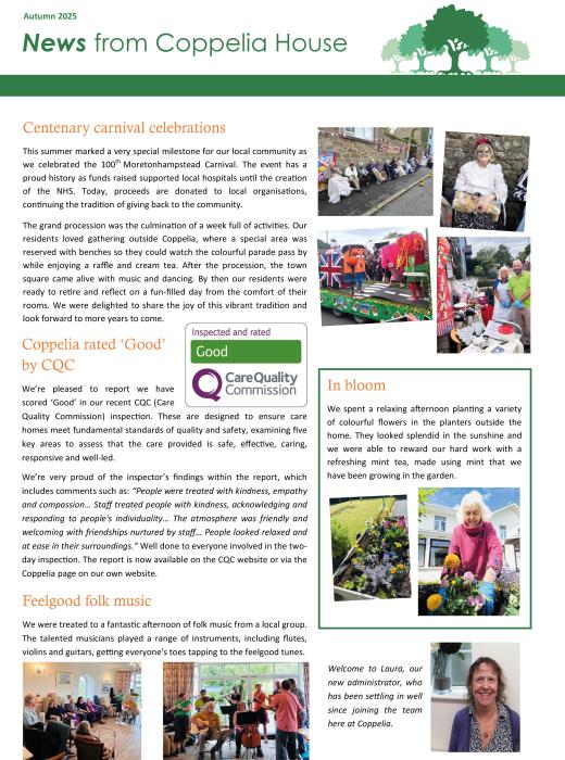 News from Coppelia in our autumn newsletter