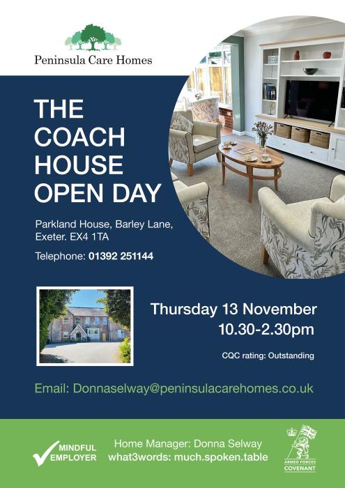 The Coach House Open Day 12th November 10.30-2.30pm