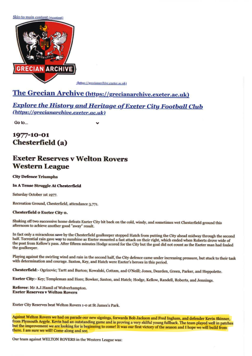 Extract from Grecians Archive