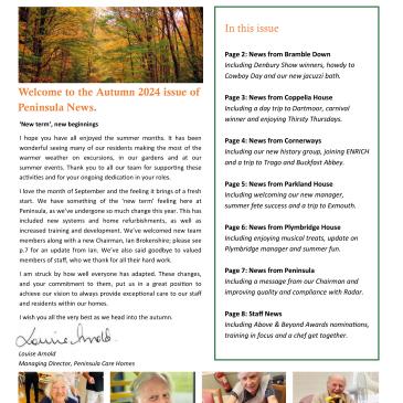 Peninsula Care Homes Newsletter September 2024