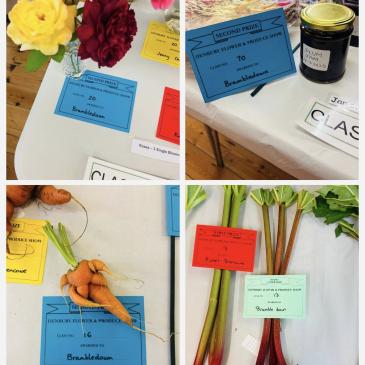 Photo shows prizes awarded to Bramble Down team 