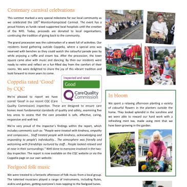 News from Coppelia in our autumn newsletter