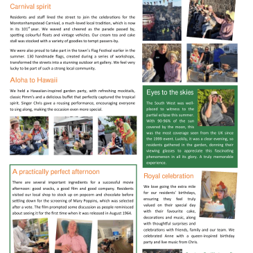 Coppelia House Extract Autumn Newsletter
